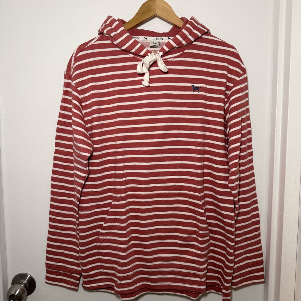 The Black Dog Salmon and White Striped Hoodie